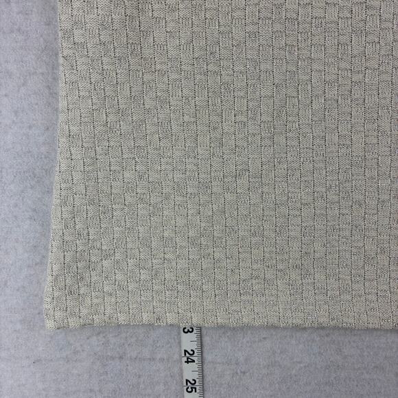 H&M Short Sleeve Weave Sweater Top Women's Small Ivory Mettalic Silver Tailored - Picture 3 of 12